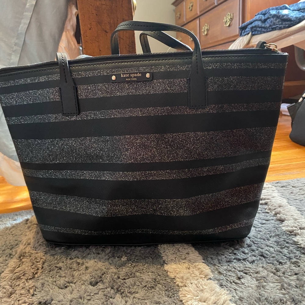 Black and silver tote